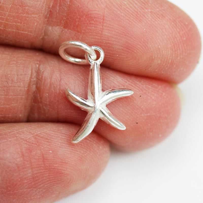 Charms 2pcs  Star fish charms, star fish necklace pendant, 10*14.5mm, 6mm closed jump ring