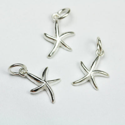 Charms 2pcs  Star fish charms, star fish necklace pendant, 10*14.5mm, 6mm closed jump ring