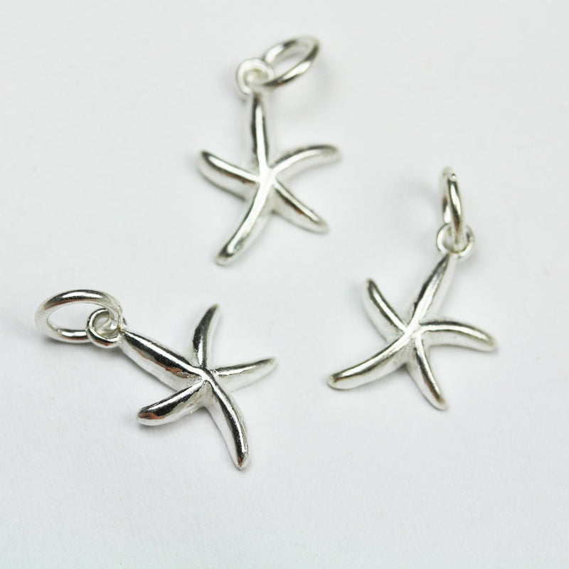Charms 2pcs  Star fish charms, star fish necklace pendant, 10*14.5mm, 6mm closed jump ring