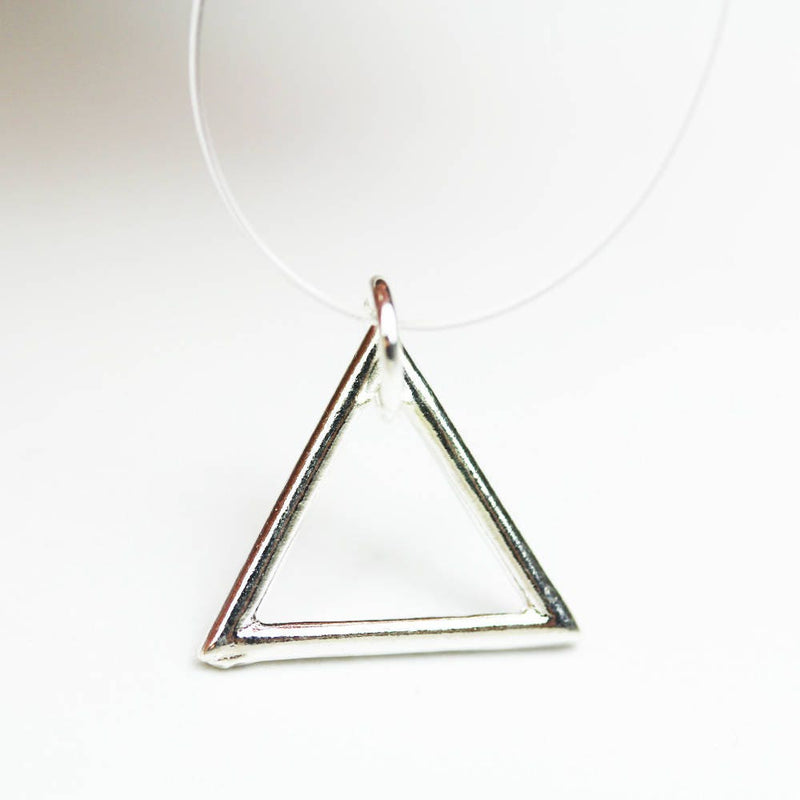 Charm 4pcs Triangle Necklace Pendant / 925 Sterling Silver Jewellery findings Charm Beads / Triangle pendant / charm / beads / 14mm