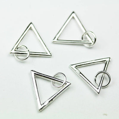 Charm 4pcs Triangle Necklace Pendant / 925 Sterling Silver Jewellery findings Charm Beads / Triangle pendant / charm / beads / 14mm