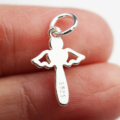 Charm 2pcs 925 Sterling Silver Jewellery findings Charm Beads , 16*11mm Angel Pendant/Charm