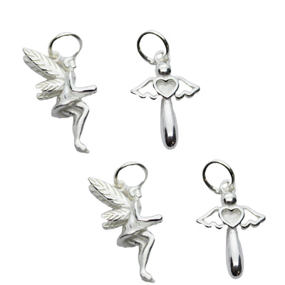 Charm 2pcs 925 Sterling Silver Jewellery findings Charm Beads , 16*11mm Angel Pendant/Charm