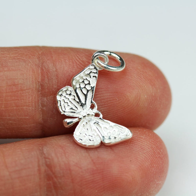 Jewelry charms 2pcs 925 Sterling Silver Jewellery findings Charm Beads ,Butterfly charm, 14*10mm