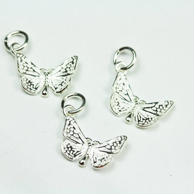 Jewelry charms 2pcs 925 Sterling Silver Jewellery findings Charm Beads ,Butterfly charm, 14*10mm