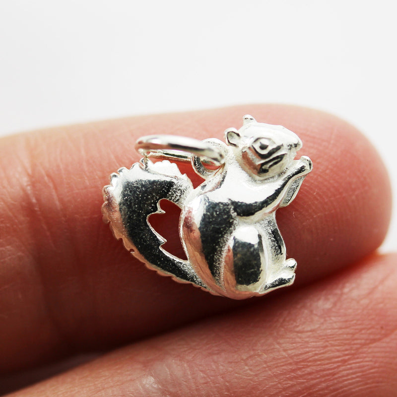 Charm 2pcs 925 Sterling Silver Jewellery findings Charm Beads , Squirrel Charm, 12*14mm