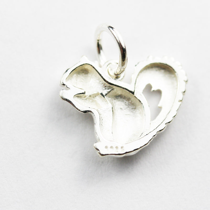 Charm 2pcs 925 Sterling Silver Jewellery findings Charm Beads , Squirrel Charm, 12*14mm