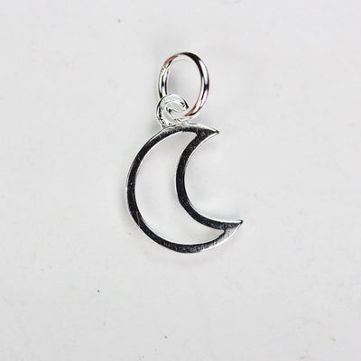 Charm 2pcs 925 Sterling Silver  Jewellery findings Charm Beads ,Moon  charm, 9mm, 5mm closed jump ring