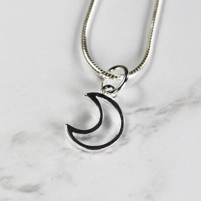 Charm 2pcs 925 Sterling Silver  Jewellery findings Charm Beads ,Moon  charm, 9mm, 5mm closed jump ring