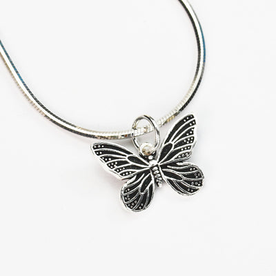 Charm 2pcs Antique 925 Sterling Silver Jewellery findings Butterfly Charm Beads , Butterfly Pendant, 13*16mm, 6mm Closed Jump Ring