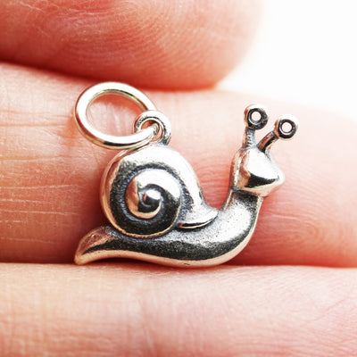 Charm 2pcs 925 Antique Sterling Silver Jewellery findings Charm Beads , 14*11mm Snail Charm