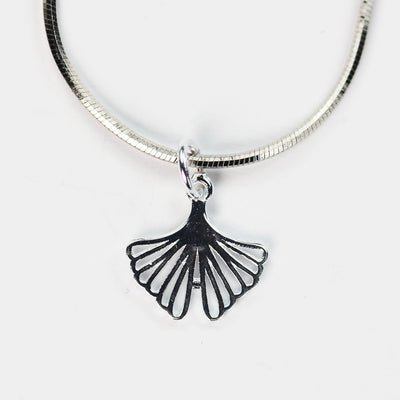 Charm 2pcs Ginko leaf, 925 Sterling Silver Jewellery findings Charm Beads , 13*13mm Ginko Leaf, 6mm Closed Jump Ring