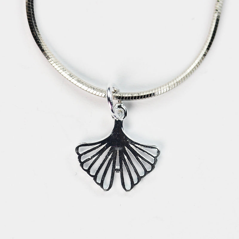 Charm 2pcs Ginko leaf, 925 Sterling Silver Jewellery findings Charm Beads , 13*13mm Ginko Leaf, 6mm Closed Jump Ring