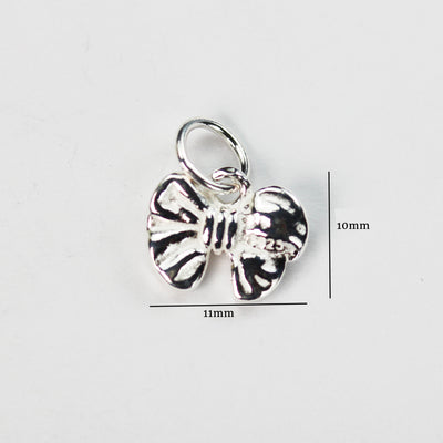 Charm 2pcs 925 Sterling Silver Jewellery findings Charm Beads , 11*10mm Bowtie, 6mm Closed Jump Ring