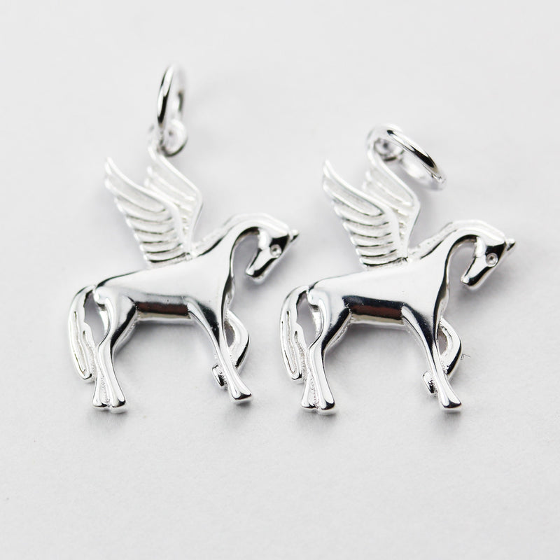 Silver Charm Pegasus Charm / 925 Sterling Silver Pegasus Jewellery findings Pendant / Charm Beads / 1pc 14*18mm