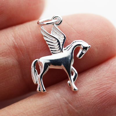 Silver Charm Pegasus Charm / 925 Sterling Silver Pegasus Jewellery findings Pendant / Charm Beads / 1pc 14*18mm