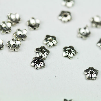 Bead Cap 30pcs 4mm Jewelry Findings Bead Cap, 925 Antique Sterling silver, Jewellery Flower Cap
