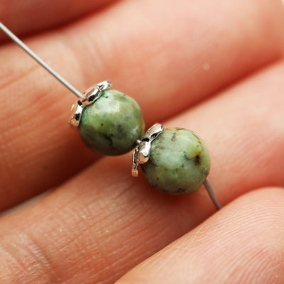 Silver Bead Caps 10pcs Jewelry Findings Bead cap,antiqued Sterling silver, 6*2mm  cap,1mm hole