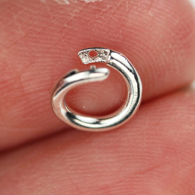4pcs locking jump rings, 15gauge 6/8/10mm 925 sterling silver / 18k gold on silver jewellery findings, open to closed jump ring