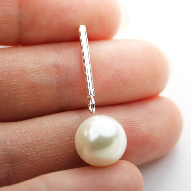 Earring Findings 4pcs 925 Sterling silver Jewellery Findings Earstud, 17mm Drop with loop, hole2.5mm
