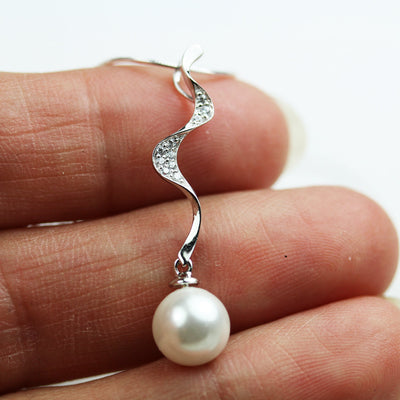 Pendent setting 1pc 925 Sterling silver Jewellery Findings ,w/cubic Zirconia,25*6mm,setting for half drilled beads