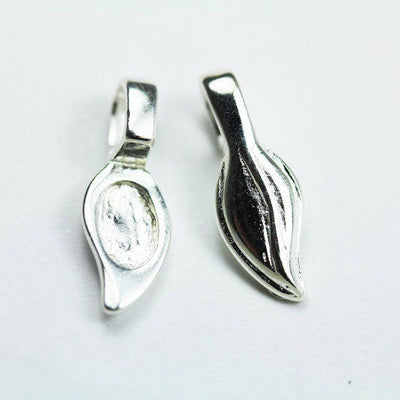 Glue on Bails 2pcs 17x6.5mm 925 Sterling Silver Glue-on Flat Pad Bails Jewellery findings