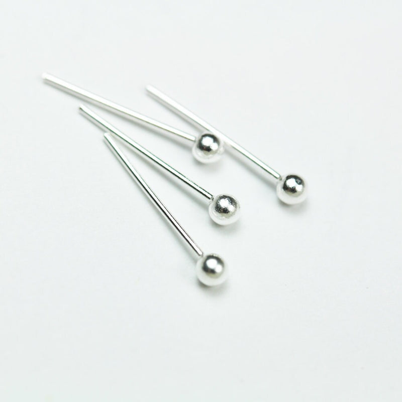 Nose Stud Nose Piercing Silver Nose Stud 20pcs 2mm 925 Sterling silver Jewellery Findings  ,2mm Silver ball, 12mm pin