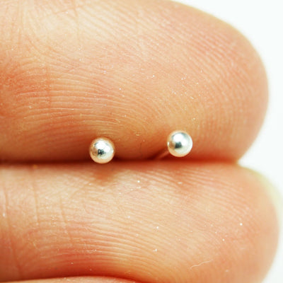 Nose Stud Nose Piercing Silver Nose Stud 20pcs 2mm 925 Sterling silver Jewellery Findings  ,2mm Silver ball, 12mm pin