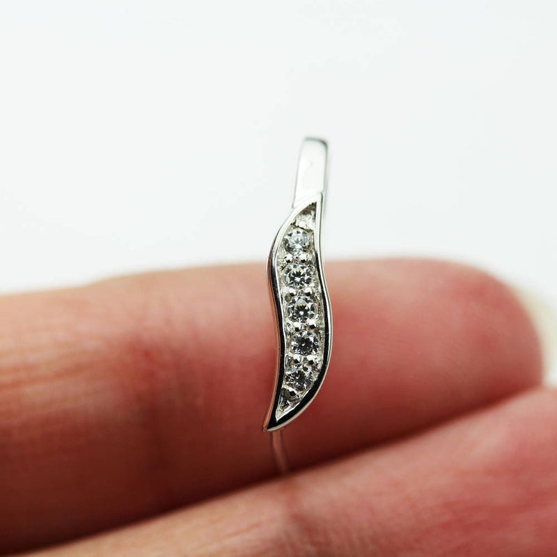 Bail 1pc 925 Sterling silver Jewellery Findings Ice Pick w/ Cubic Zirconia Bails, 17*4mm, 6-10mm inner wide