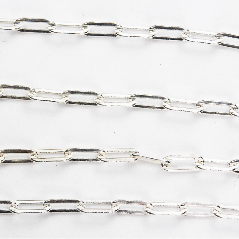 PaperClip  Chain 1/5 feet 925 Sterling Silver  , 6*2.5mm Oval Silver Chain, For Jewelry Making