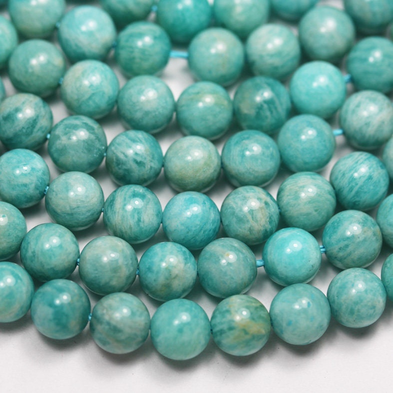 Amazonite, 8mm Round Aqua Blue Gemstone Strand, Full strand 15.5inch , about 50 beads , 1mm hole
