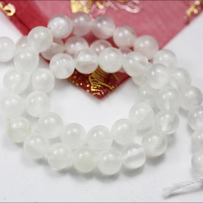 Natural Selenite, 10mm  round  gemstone,One full strand 40 beads , Gemstone beads, 16", 1mm hole