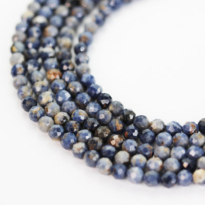 3mm facetd Sapphire, 15.5 inch  Beatuiful Gemstone Strand, Center drilled Faceted Round shape, about 100 beads