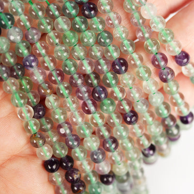 Fluorite, 4.5mm Round  Gemstone Strand, One full strand, hole 0.8mm, about 85 beads
