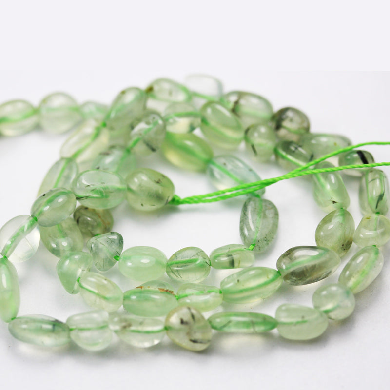 Prehnite, 8*10mm Nugget Gemstone Beads ,One full strand ,15.5 inch,1mm hole