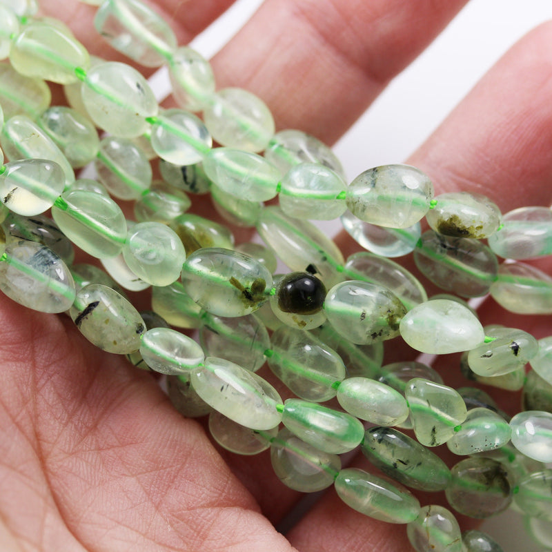 Prehnite, 8*10mm Nugget Gemstone Beads ,One full strand ,15.5 inch,1mm hole