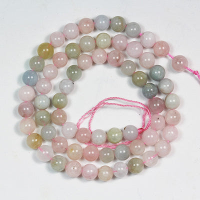 Beryl Mix, 6mm Aquamarine, Heliodor and morganite, round Mixed Gemstone ,70 beads, hole 0.6 mm,16"