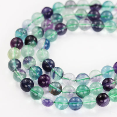 Grade A Natural Fluorite, 6mm Natural Round Gemstone Strand, 15.5inch , hole 1mm, about 60 beads