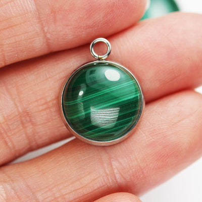Natural Malachite Cabochon Gemstone Beads, Green 10-25mm Round Cabs, Green 10-20mm Oval Cabs