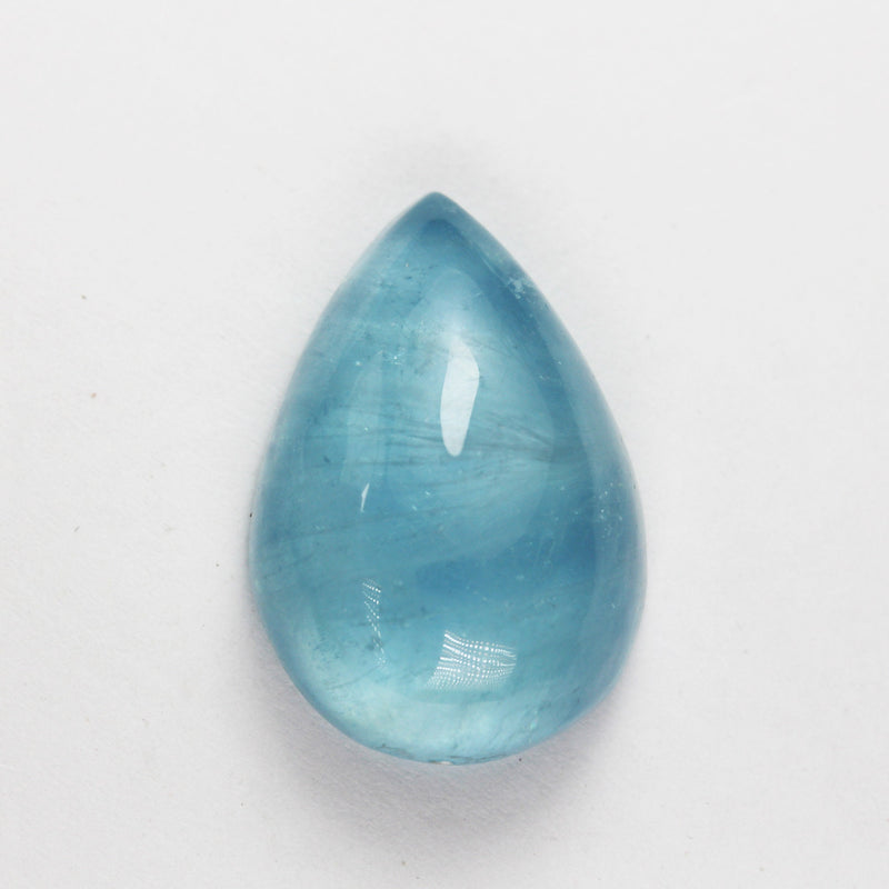 Natural Aquamarine, Teardrop Shape Gemstone, Cabochon Beads, 7-8mm thick