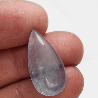 Natural Aquamarine, Teardrop Shape Gemstone, Cabochon Beads, 7-8mm thick