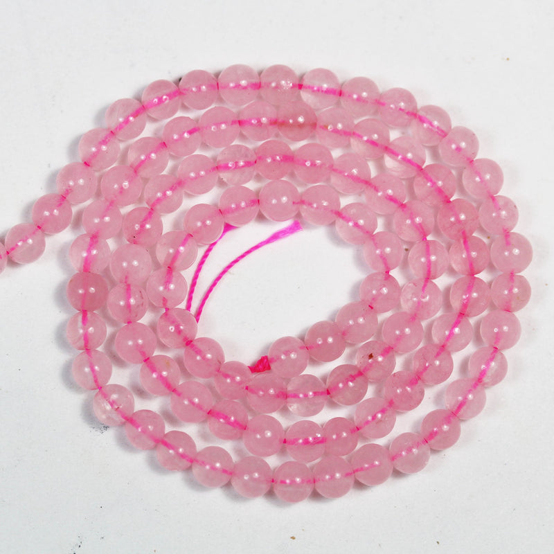 Rose quartz, 4mm Round  Gemstone Strand, One full strand, about 90 beads,hole0.6mm