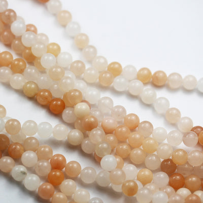 Pink Aventurine, 6mm Round Gemstone Strand, One full strand Pink color, hole 0.8mm