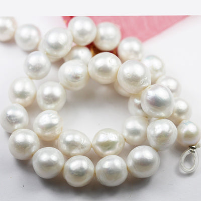 11-13mm Baroque White Freshwater Pearl Strand,  15.5 inch, 0.8mm hole, about 30 beads