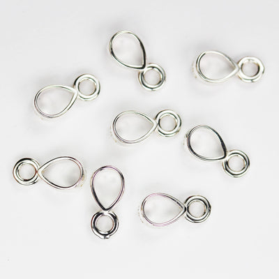 Jewelry Bails 4pcs 10*5mm 925 Sterling silver Jewellery Findings Teardrop shaped Bails, 4*3.5mm inner wide, hole1.5mm