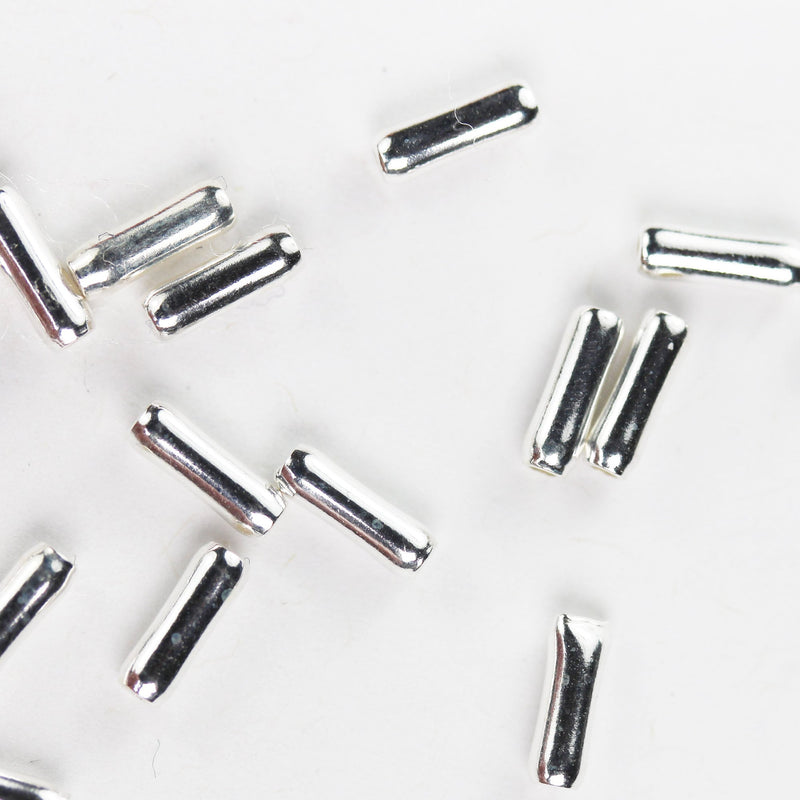 Silver tube beads 20pcs 6.5mmx2mm diameter 925 antique sterling silver jewellery findings filigree tube beads, hole1 mm