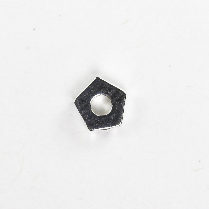 10pcs 925 Sterling Silver Pentagon Spacer Beads 4.5MM, hole 1MM