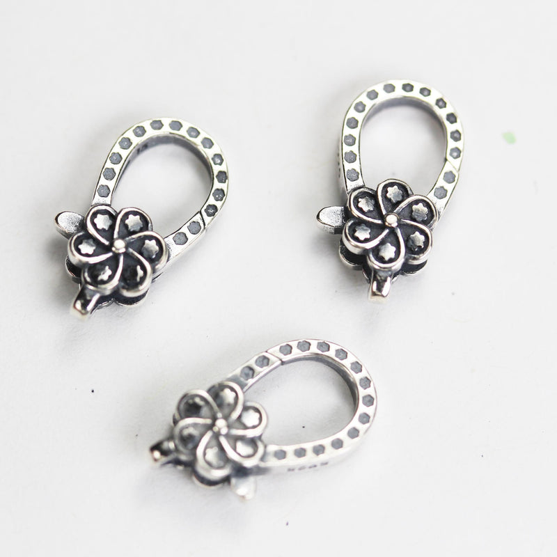 Lobster clasp 1pc 18*10mm antique silver jewellery findings lobster clasps ,925 sterling silver