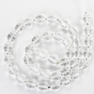 Natural Clear Quartz, 8*7 mm faceted oval beads gemstone, one full strand , about 48 beads, 1mm hole