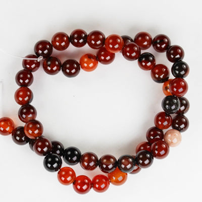 Red Brown Agate, 8mm round gemstone beads strand, one full strand , hole 1 mm, 16 inch, about 50 beads